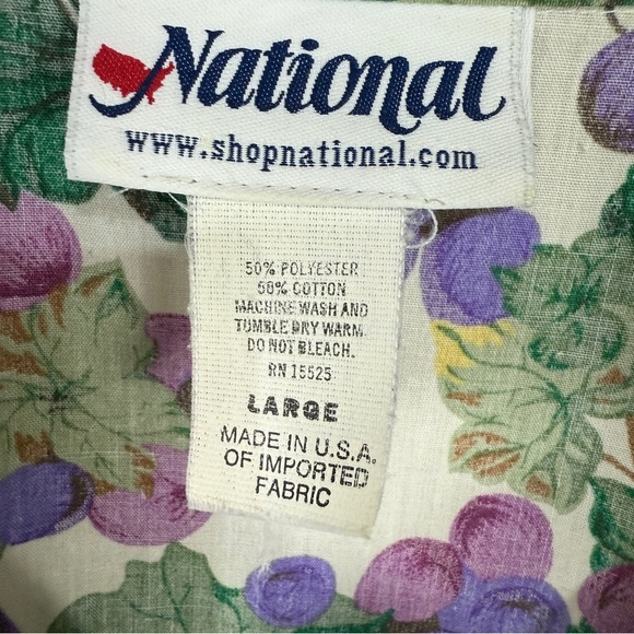 Women’s vintage house coat moo moo size large Floral Grape Print dress grandma - Picture 5 of 9